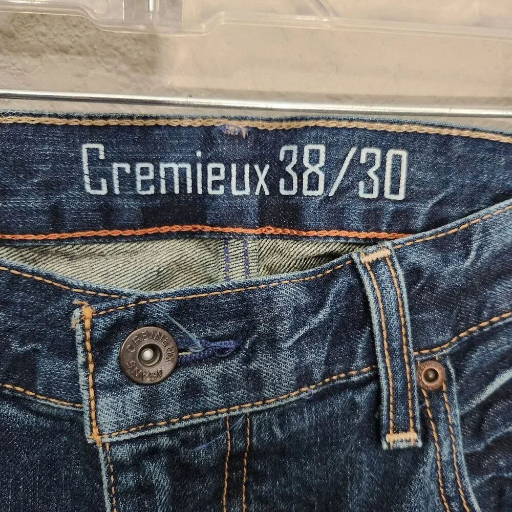 Cremeux Jeans Mens Size 38 X 30 Relaxed Fit Blue Denim